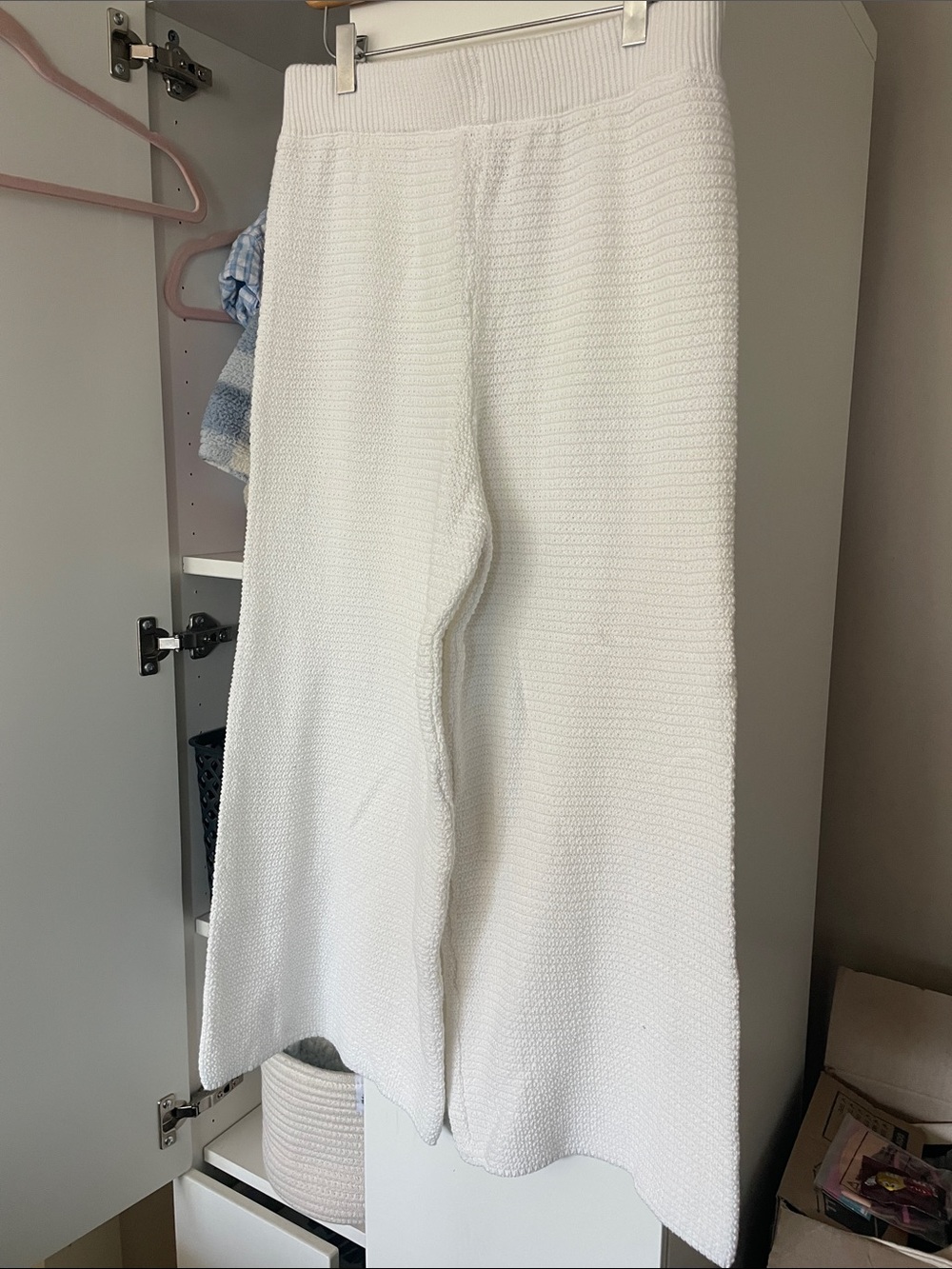 White Knit Tank Wide leg pant set - Picture 6 of 6